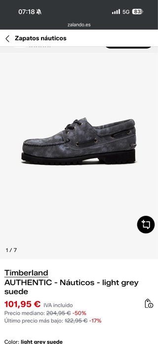 Timberland 100% Piel Metal Gris T.41 (21)