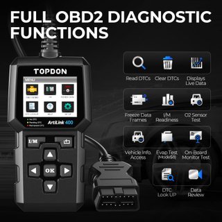TOPDON AL400 Diagnosis OBD2 Multimarca 10 Funcione
