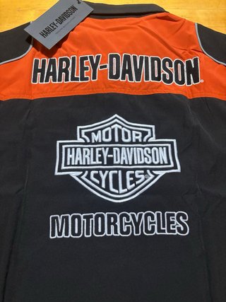 Camisa Harley-Davidson Hombre Negra Naranja L
