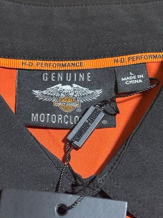 Camisa Harley-Davidson Hombre Negra Naranja L