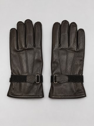 Guantes de cuero talla L negros