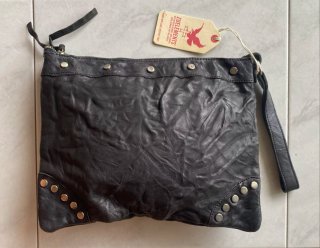 Pochette in pelle nera unisex Zuelements