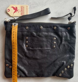 Pochette in pelle nera unisex Zuelements