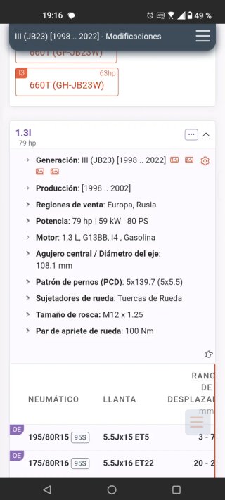 Llantas OZ Suzuki Jimny con Neumático