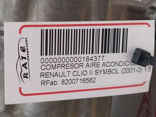 COMPRESOR AIRE ACONDICIONADO RENAULT CLIO II SYMBOL 1.5 DCI Authentique