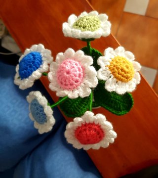 Vaso con Fiori ad uncinetto handmade