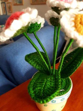 Vaso con Fiori ad uncinetto handmade