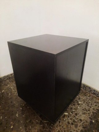Mesita de noche madera 2 cajones negra