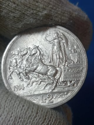 Moneta Regno d'Italia 1914 Argento L.2