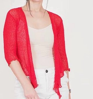 Bolero calado rojo
