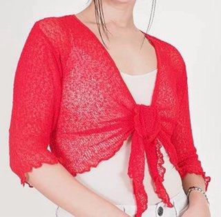 Bolero calado rojo