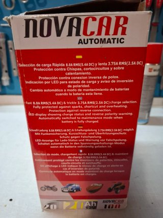 Cargador Batería Novacar 10A Automático