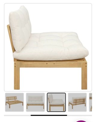 Sofá exterior madera maciza acacia con cojines