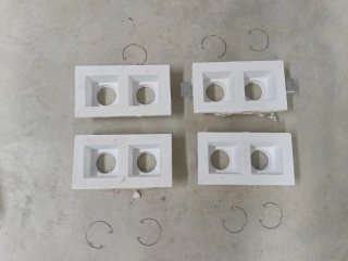 4 Apliques Escayola Cuadrado ACONTRACT empotrables
