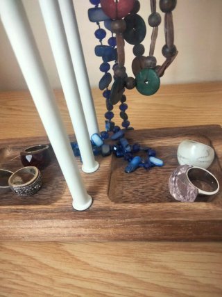 Joyero de sobremesa madera y plata