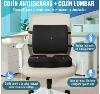 Cojín ergonómico antiescaras + lumbar