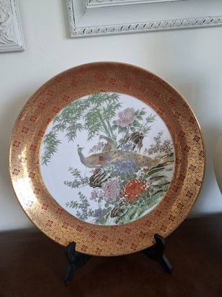 Conjunto Decorativo Oriental Jarrones y Plato