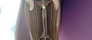 Monedero Mango beige y marrón