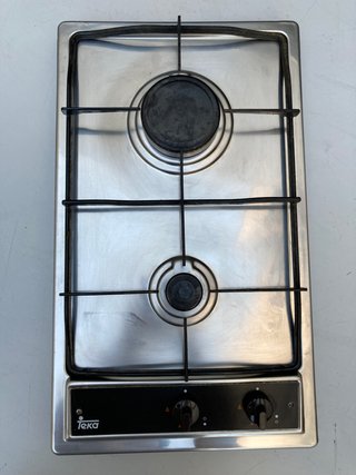 Placa de gas Teka 2 fuegos 50x30cm acero inox