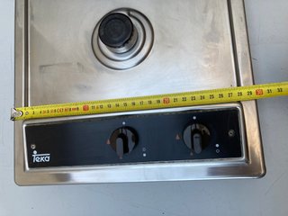 Placa de gas Teka 2 fuegos 50x30cm acero inox