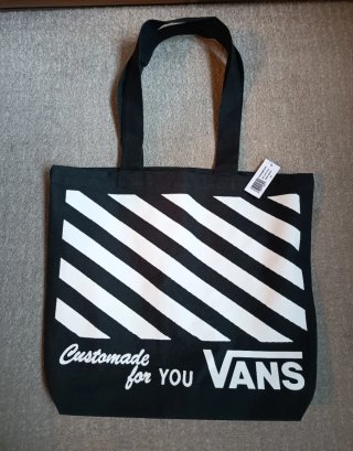 Bolso Shopper Grande Vans Negro y Blanco