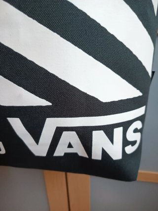 Bolso Shopper Grande Vans Negro y Blanco