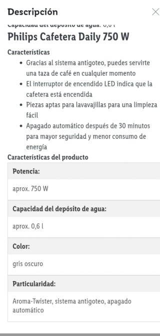 Cafetera Philips con filtros