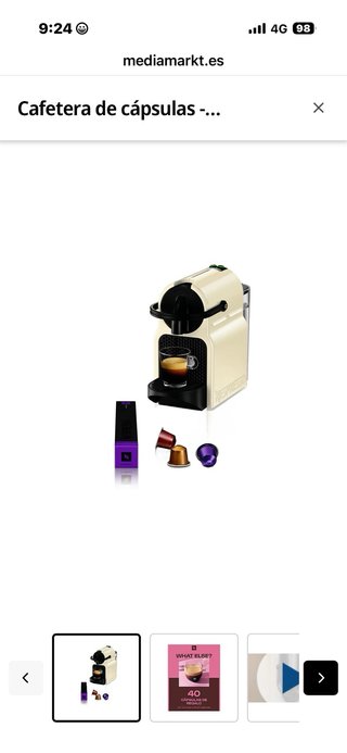 Cafetera Nespresso Inissia Beige