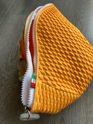 Pochette Brandina arancione con fiori