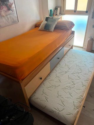Cama nido con cajón y colchón bambu
