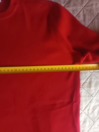 Jersey de punto fino rojo y blanco talla S