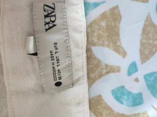 Pantalón Palazzo Zara Blanco Talla L