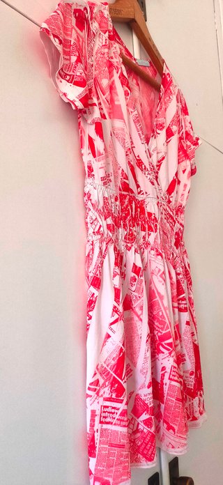 Vestido corto Mermaid rojo y blanco