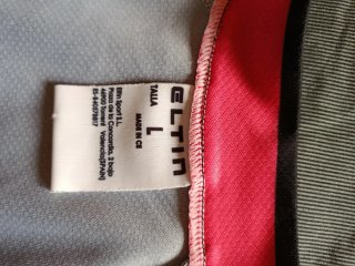 Maillot Ciclismo Eltin Gris y Rosa talla L
