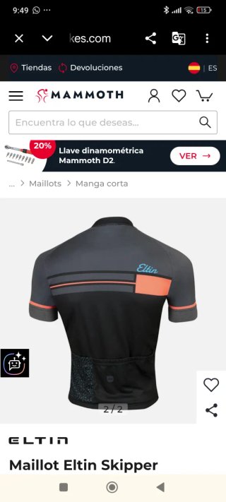 Maillot Ciclismo Eltin Gris y Rosa talla L