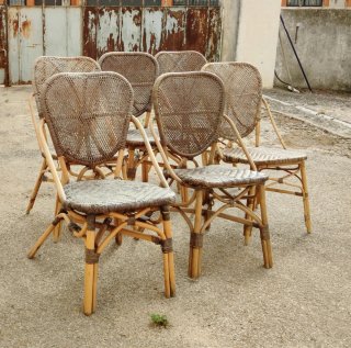 Conjunto 6 Sillas Terraza Ratán