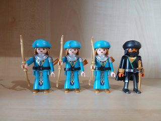 Playmobil Árabes, sarracenos, 3 arqueros con jefe