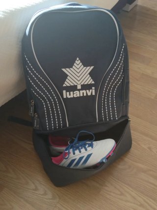 Mochila Luanvi Fútbol Azul Marino y Blanca