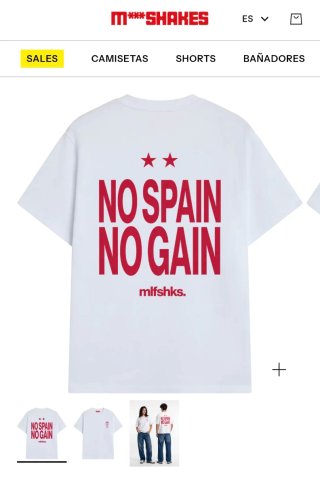 Camiseta M***SHAKES No Spain No Gain Talla L