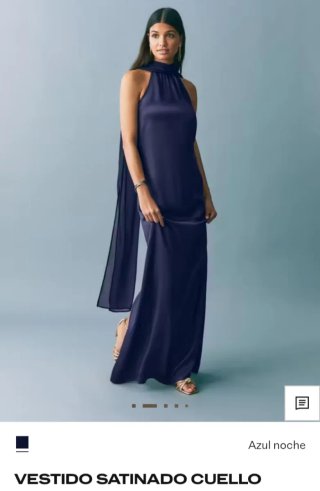 Vestido satén azul noche