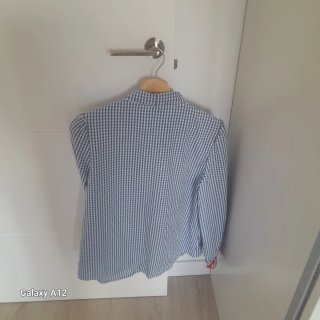 Camisa cuadros azul y rojo manga larga
