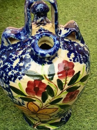 Botijo Cerámica Talavera Flores Azul