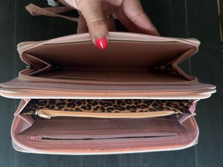 Bolso Cartera Rosa/Leopardo