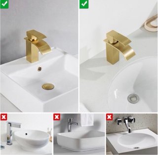 Grifo cascada dorado mate corto