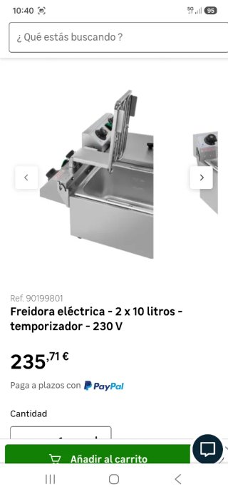 Freidora Eléctrica Doble 10L