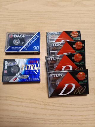 Lote 6 Casetes BASF y TDK vírgenes