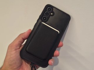 Tarjetero magnético negro. Tipo Magsafe