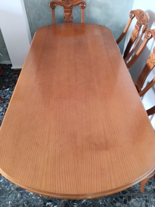 Mesa comedor madera maciza + 6 sillas