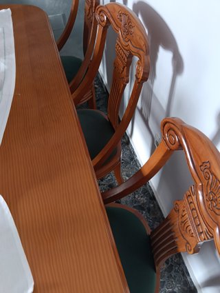 Mesa comedor madera maciza + 6 sillas