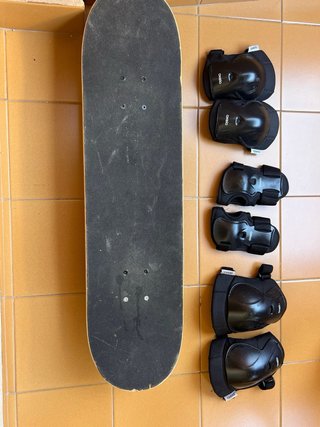 Skate + protecciones anticaidas